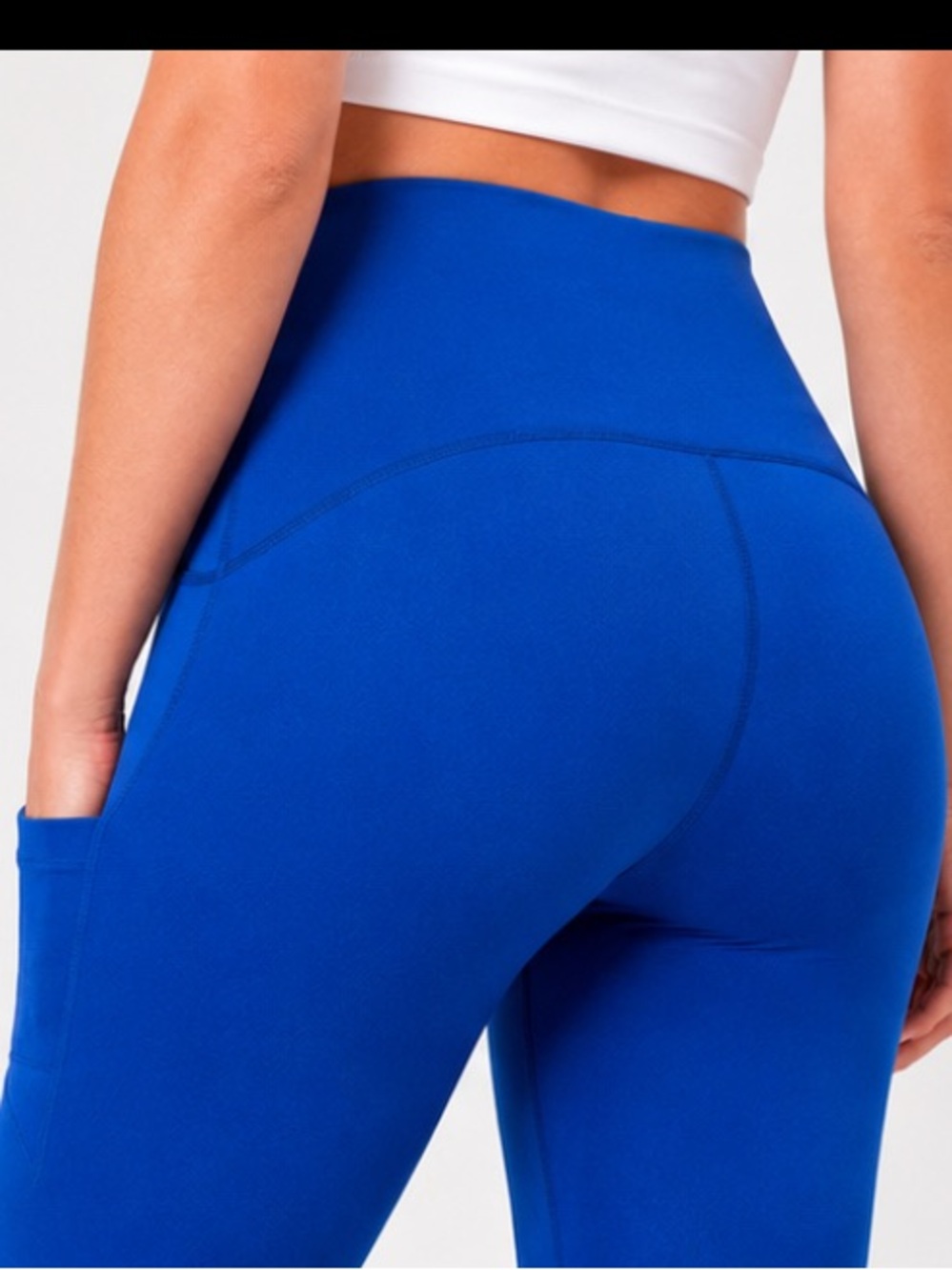 SPANX Booty Boost Pocket Leggings Royal Blue High Rise Size L - Picture 3 of 9
